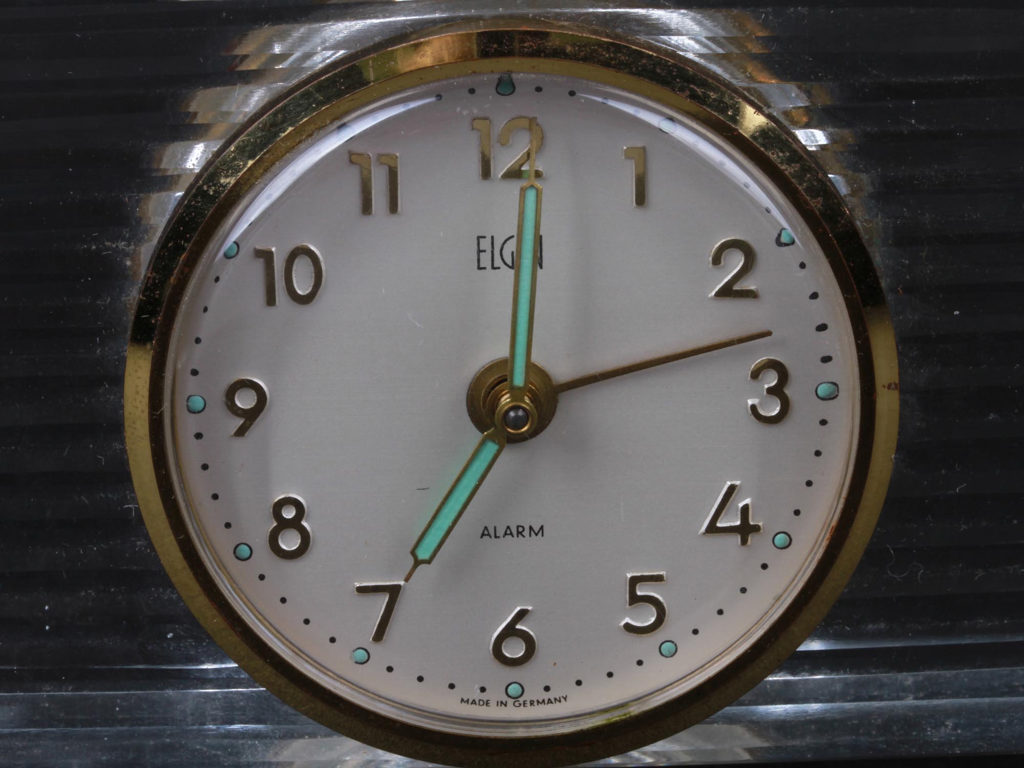 LATE ART DECO STYLE GERMAN ELGIN ALARM DESK CLOCK PIC-6